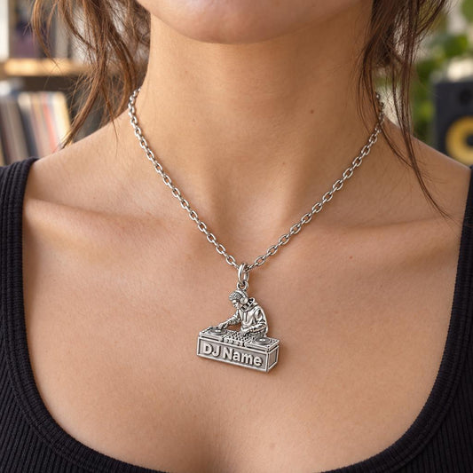 Rhythm and Flow DJ Booth Charm Necklace Set – worn / in use