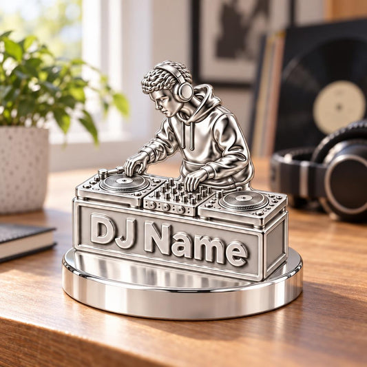 Rhythm and Flow DJ Booth Keepsake Plaque – worn / in use
