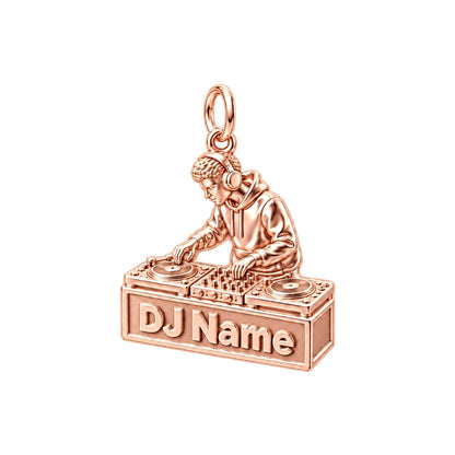 Rhythm and Flow DJ Charm Bracelet – Personalized Artist Gift – rose gold charm, front view