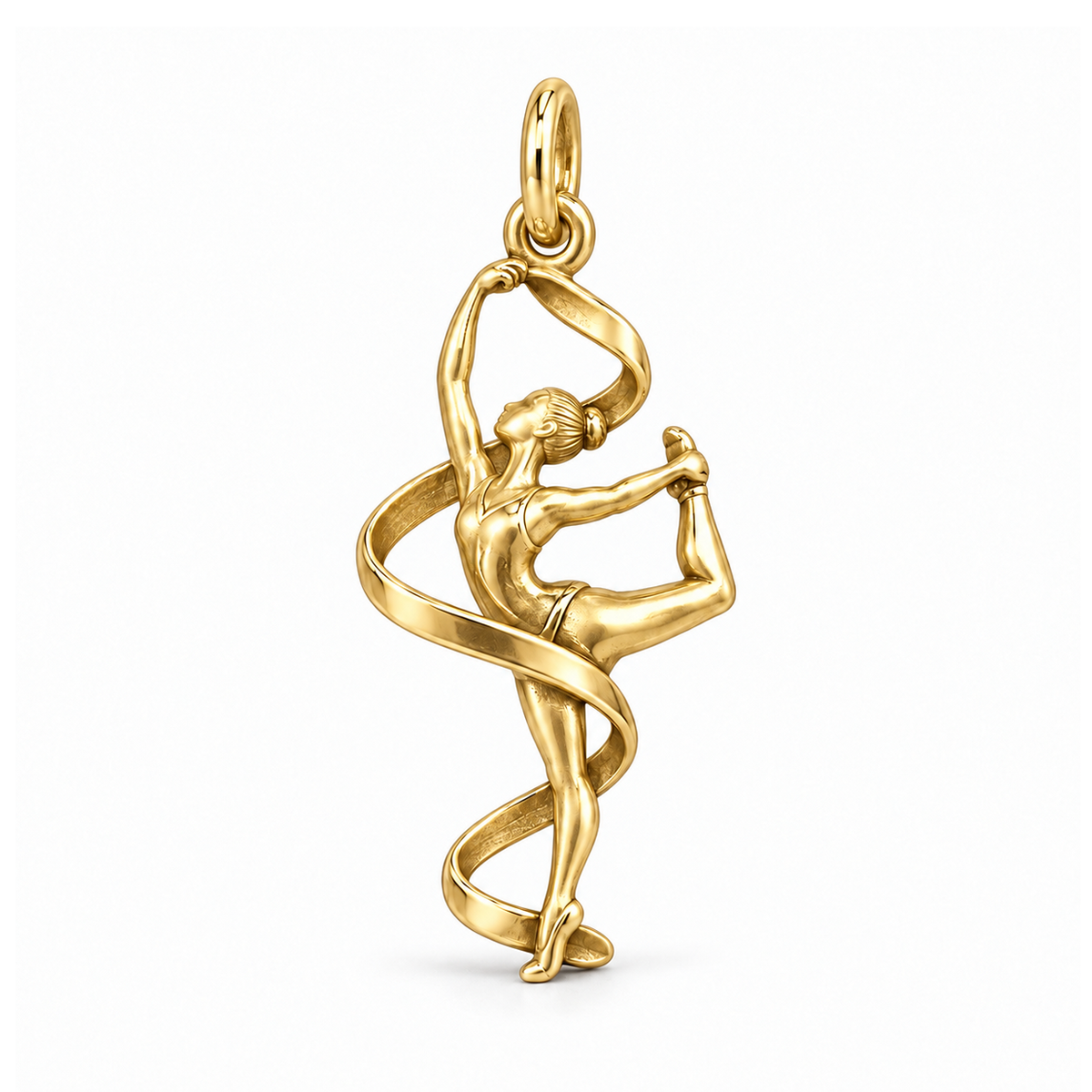 Ribbon of Grace Gymnast Charm — Gold | charm-topics-remaining-444-2026-09-14 | topic-343