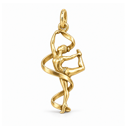 Ribbon of Grace Gymnast Charm — Gold | charm-topics-remaining-444-2026-09-14 | topic-343