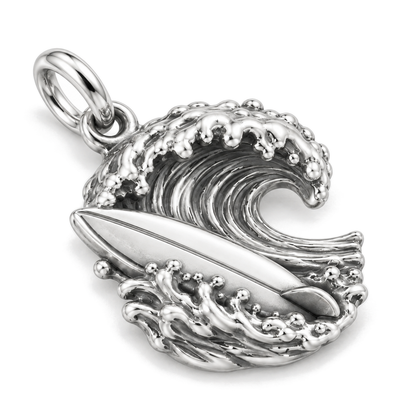 Ride the Wave Surfboard Charm — Silver Super Macro | charm-topics-remaining-444-2026-09-14 | topic-351