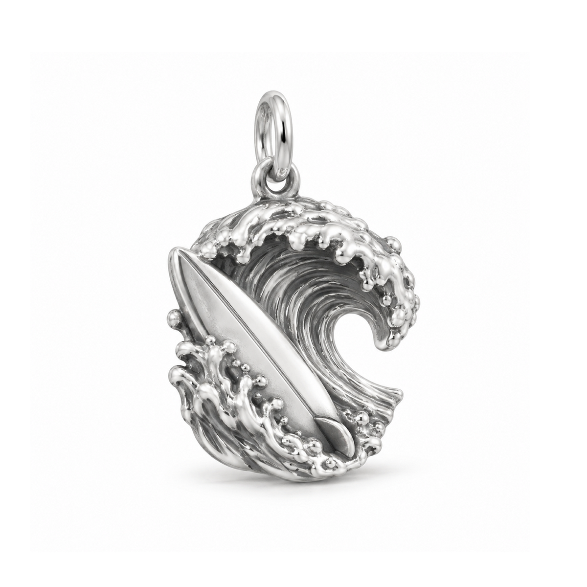 Ride the Wave Surfboard Charm — Silver | charm-topics-remaining-444-2026-09-14 | topic-351