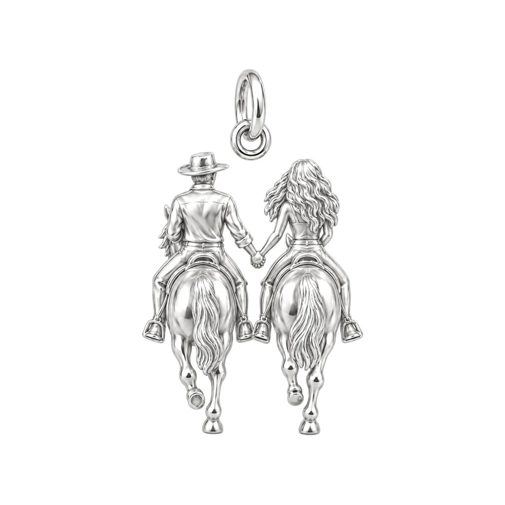 Riding Together Charm Bracelet – Personalized Couple Gift – back of the charm, engraving area