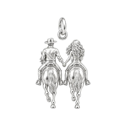 Riding Together Charm Bracelet – Personalized Couple Gift – back of the charm, engraving area
