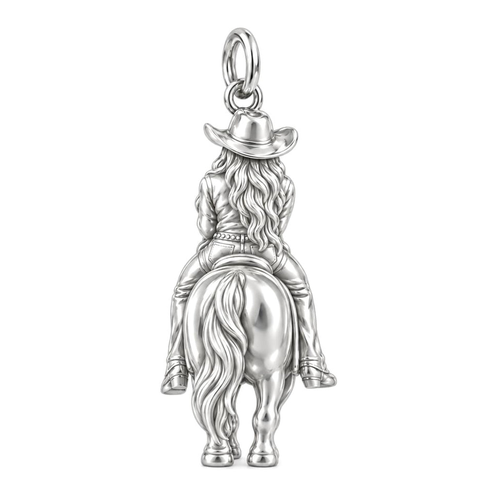 Riding Together Charm Bracelet – Personalized Horse Lover Gift – back of the charm, engraving area