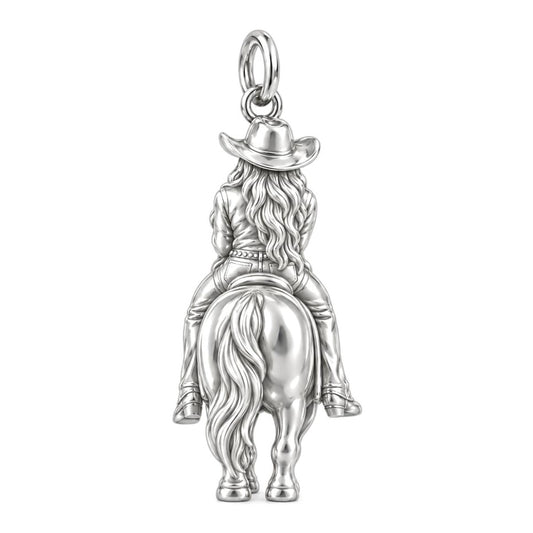 Riding Together Charm Bracelet – Personalized Horse Lover Gift – back of the charm, engraving area