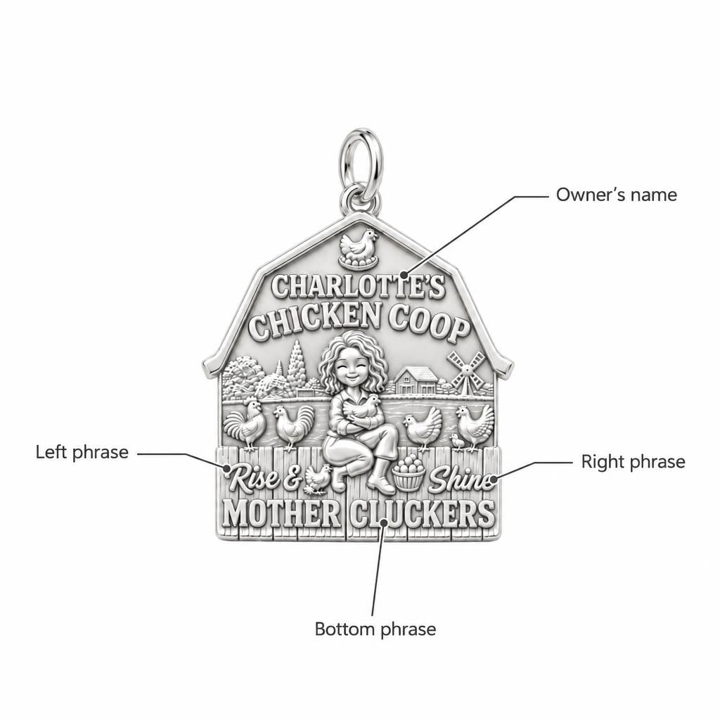 Rise and Shine Chicken Coop Charm Bracelet – Personalized Mom Gift – personalization guide