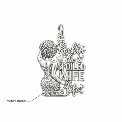 Rockin' Spoiled Wife Life Charm Bracelet – Personalized Wife Gift – personalization guide