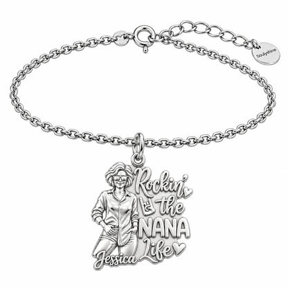 Rockin' The Life Charm Bracelet Set – silver, front view