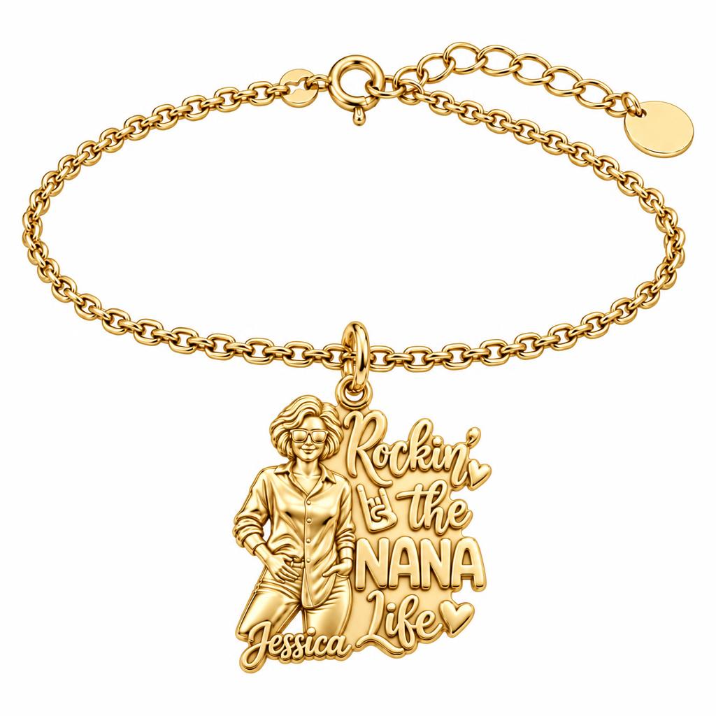 Rockin' The Life Charm Bracelet Set – 18K gold, front view