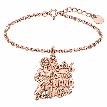 Rockin' The Life Charm Bracelet Set – rose gold, front view