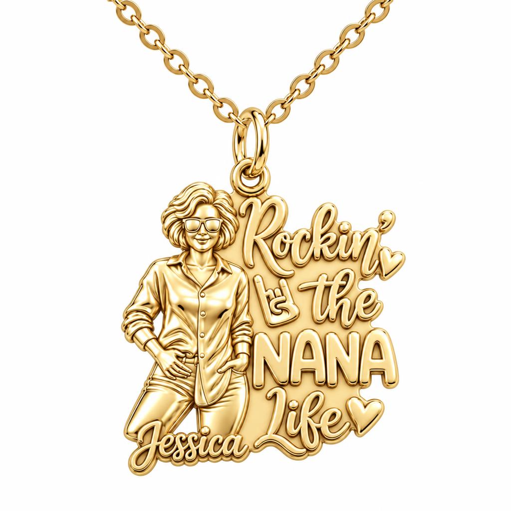 Rockin' The Life Charm Necklace Set – 18K gold, front view