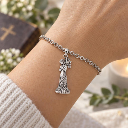 Rooted in Faith Charm Bracelet Set – worn / in use