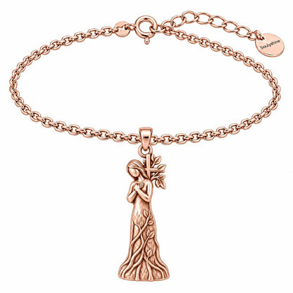 Rooted in Faith Charm Bracelet Set – rose gold, front view