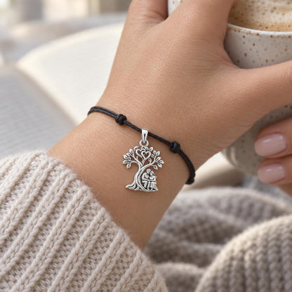Rooted in Love Couple Charm and Polyester Cord Bracelet Set