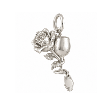 Rose and Wine Glass Charm — Silver — 50-works-silver-20260916-197