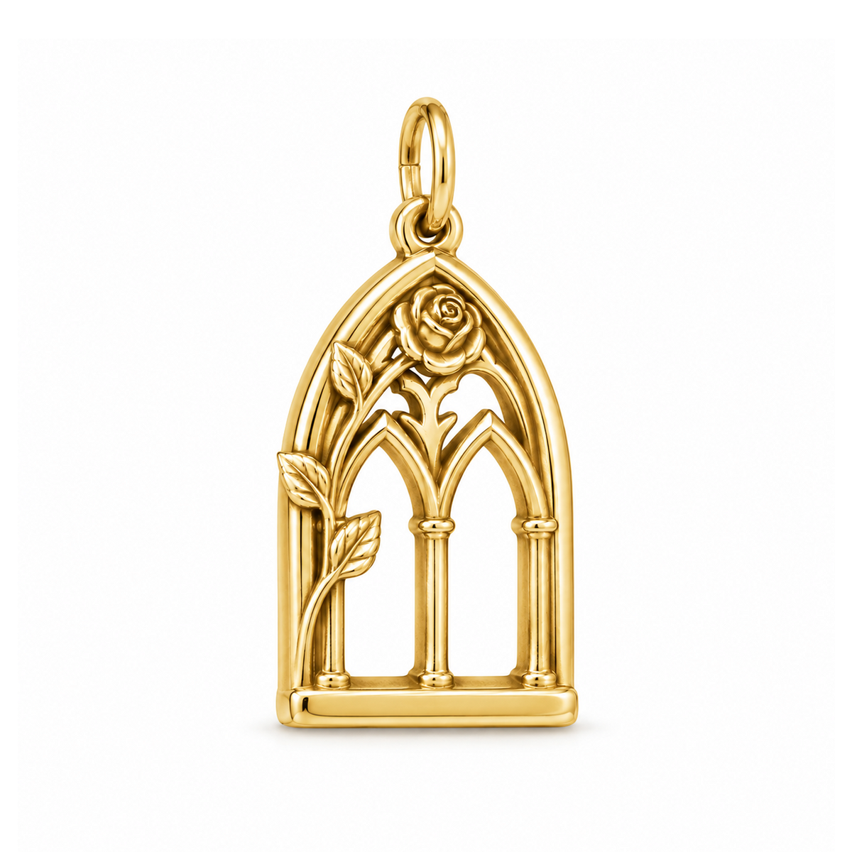 Rose Window Arch Charm — Gold | charm-topics-remaining-444-2026-09-14 | topic-151