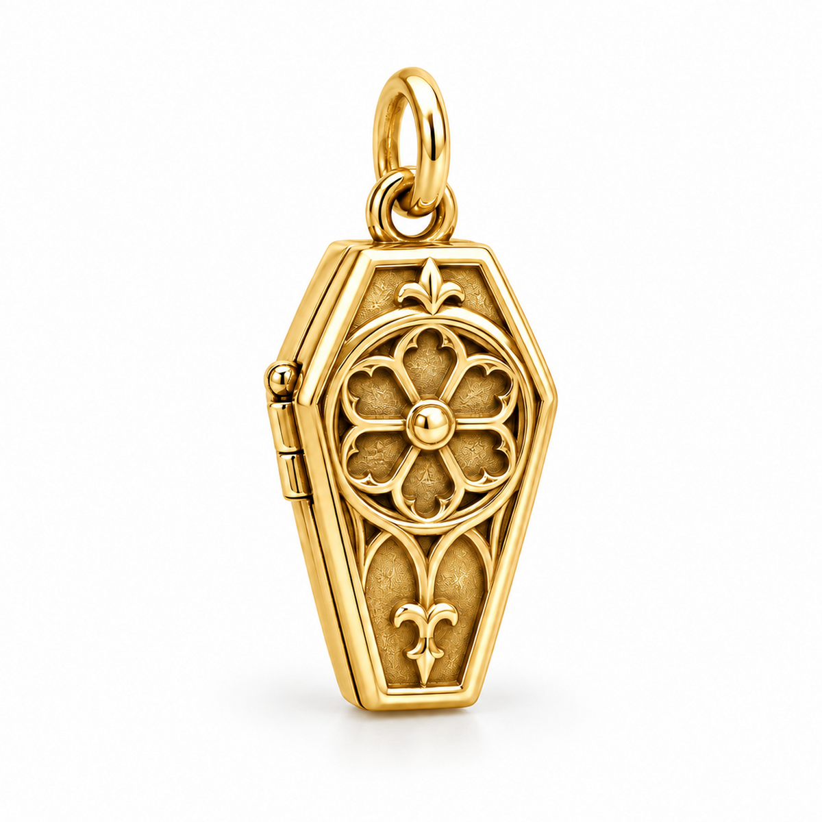 Rose Window Coffin Charm — Gold | charm-topics-remaining-444-2026-09-14 | topic-154