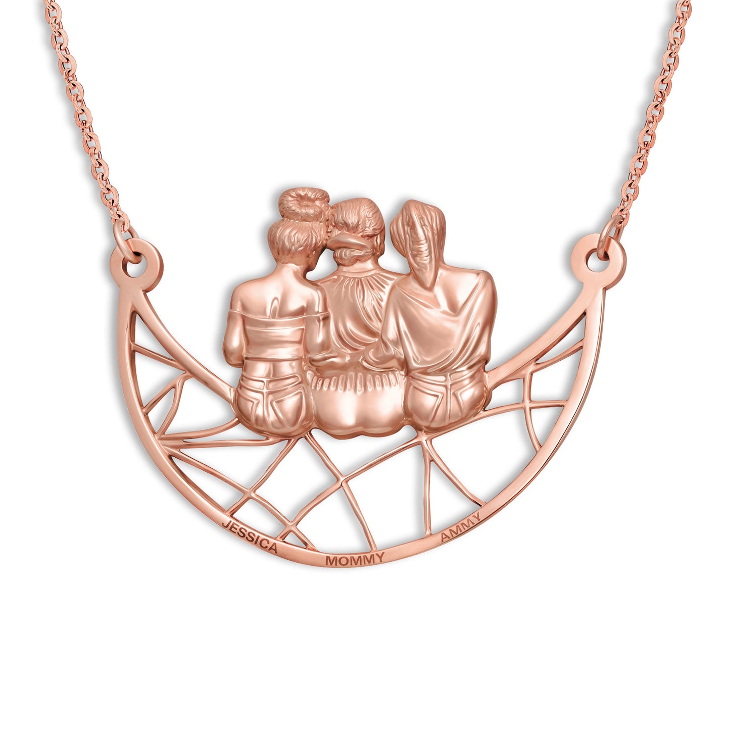 Soulyshine Mother & Daughter On The Moon Personalized - Handmade Necklace in Silver/14K Gold Vermeil