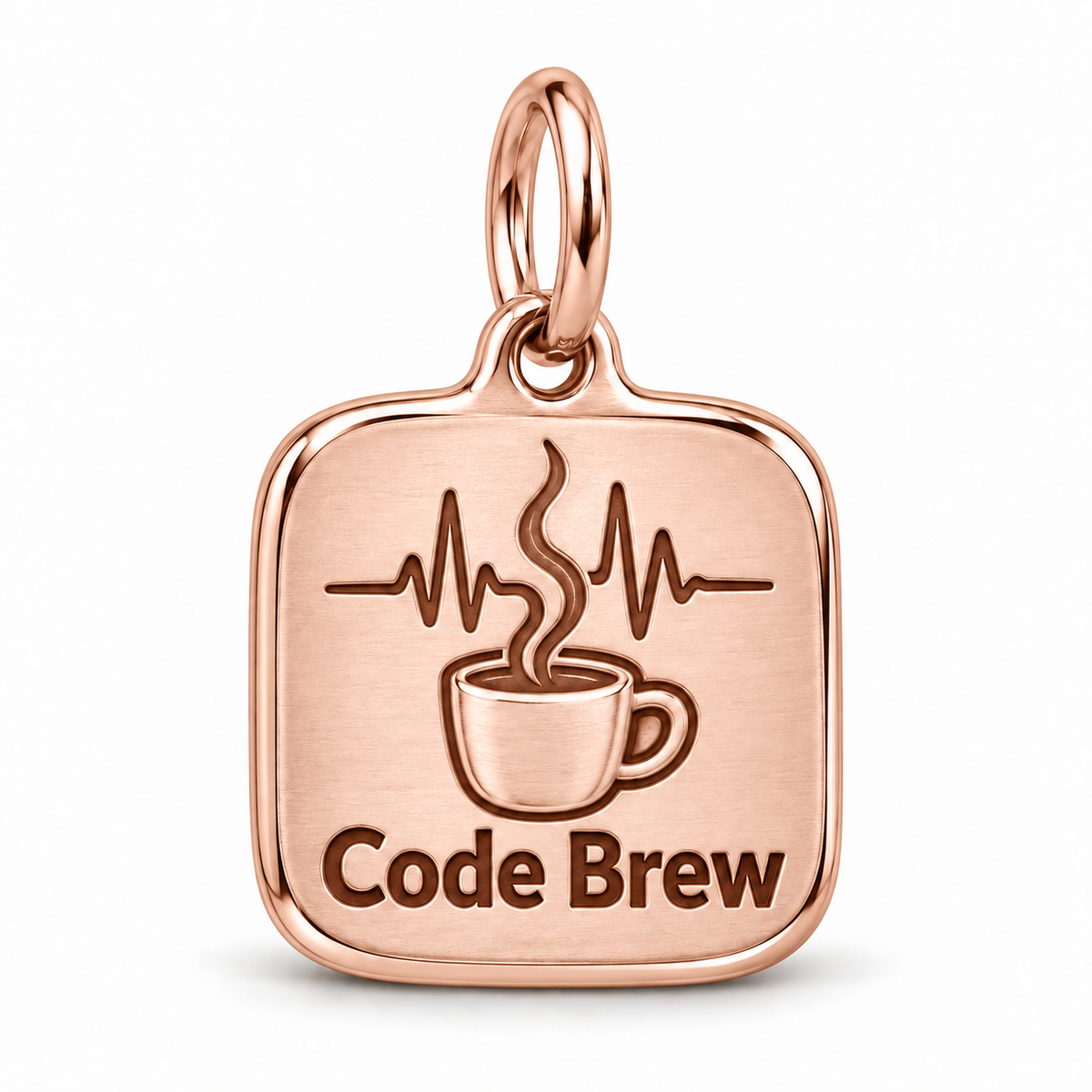 Code Brew Engraved Nurse Charm | polished rose gold material view | 6411aae606099aee85daaf641819ddb3b74cf7c846d6b3b07bdc4db050bba6e6