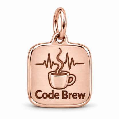 Code Brew Engraved Nurse Charm | polished rose gold material view | 6411aae606099aee85daaf641819ddb3b74cf7c846d6b3b07bdc4db050bba6e6