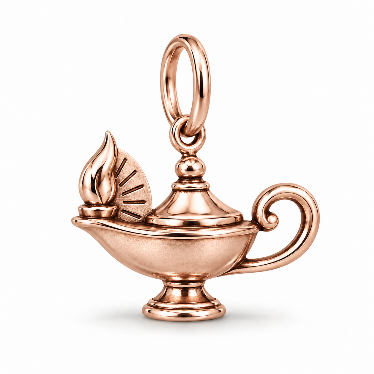 Nurse Nursing Lamp Dangle Charm | polished rose gold material view | 84353ab3dd5199a47baa67b4a23504bba81dfc76c0e58fe93a06e329f0c7487b