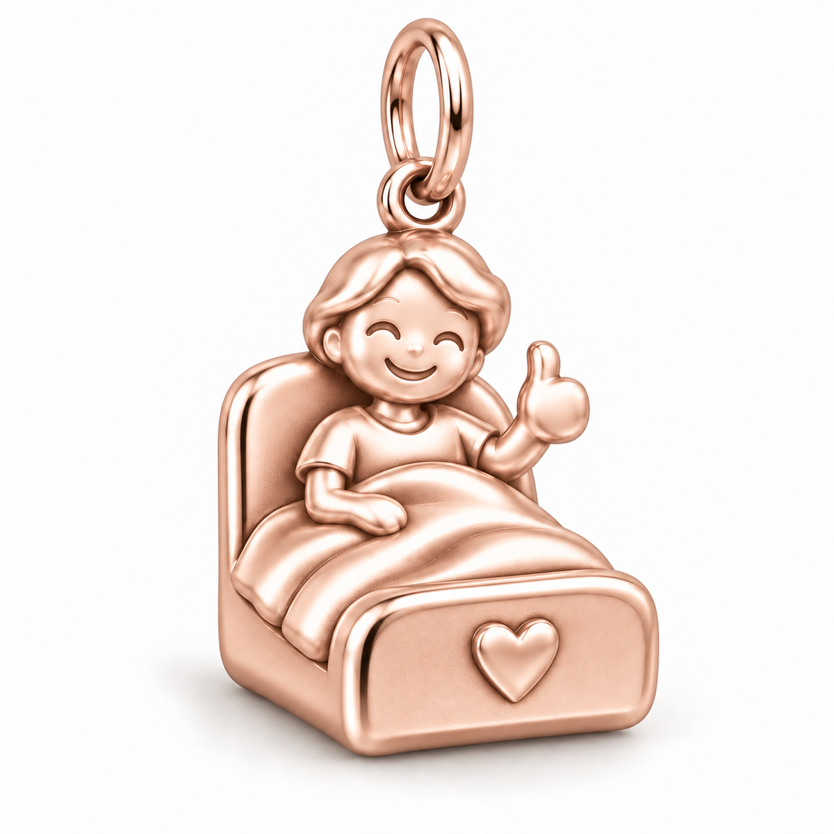 Nurse Patient Thumbs Up Dangle Charm | polished rose gold material view | 756b15dc9ffc01dad6ed51ed2b31160fc7e9499d03c99c38f48743eeb1155e45