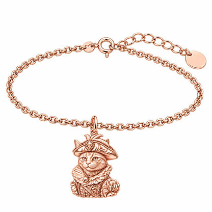 Royal Renaissance Pet Portrait Charm Bracelet Set – rose gold, front view
