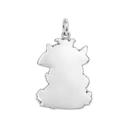 Royal Renaissance Pet Portrait Charm Keychain – back of the charm, engraving area