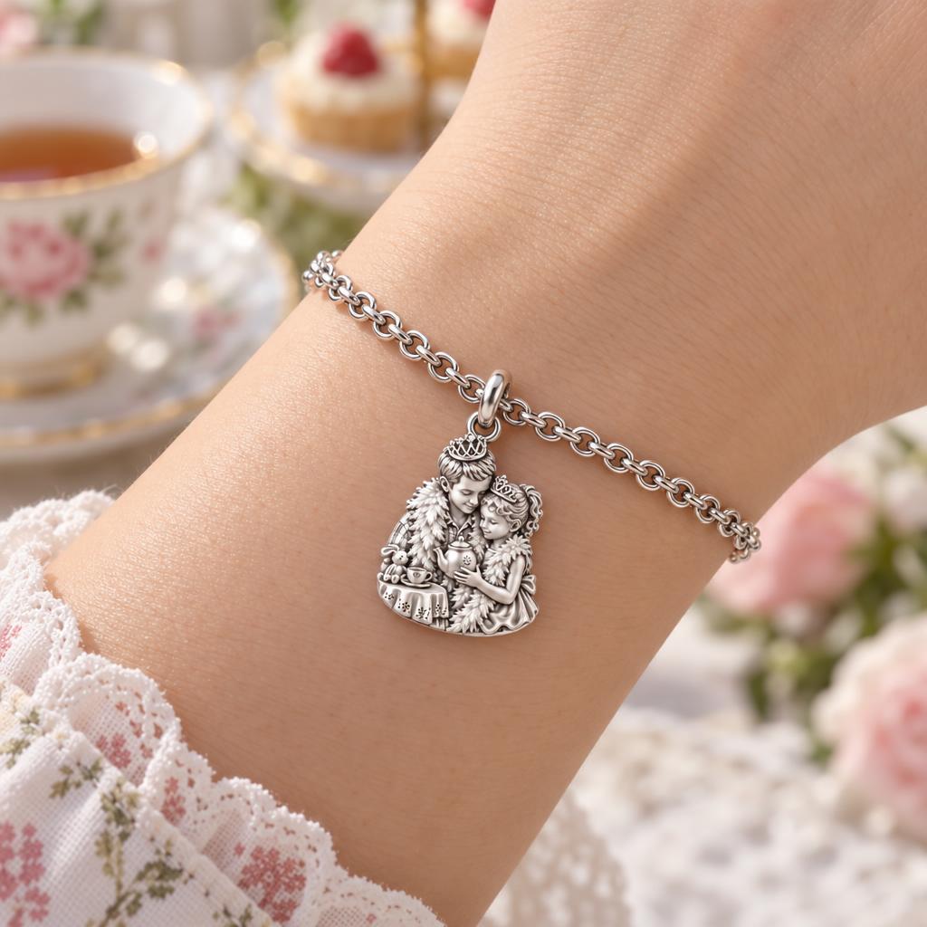 Royal Tea Party Charm Bracelet Set – worn / in use
