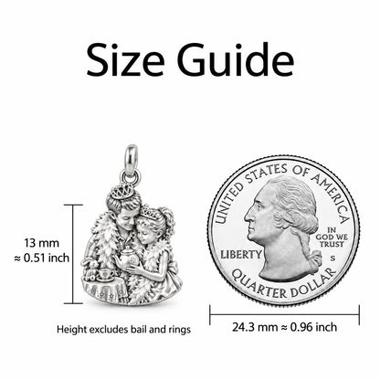 Royal Tea Party Charm Bracelet Set – size guide, 13 mm charm next to a quarter