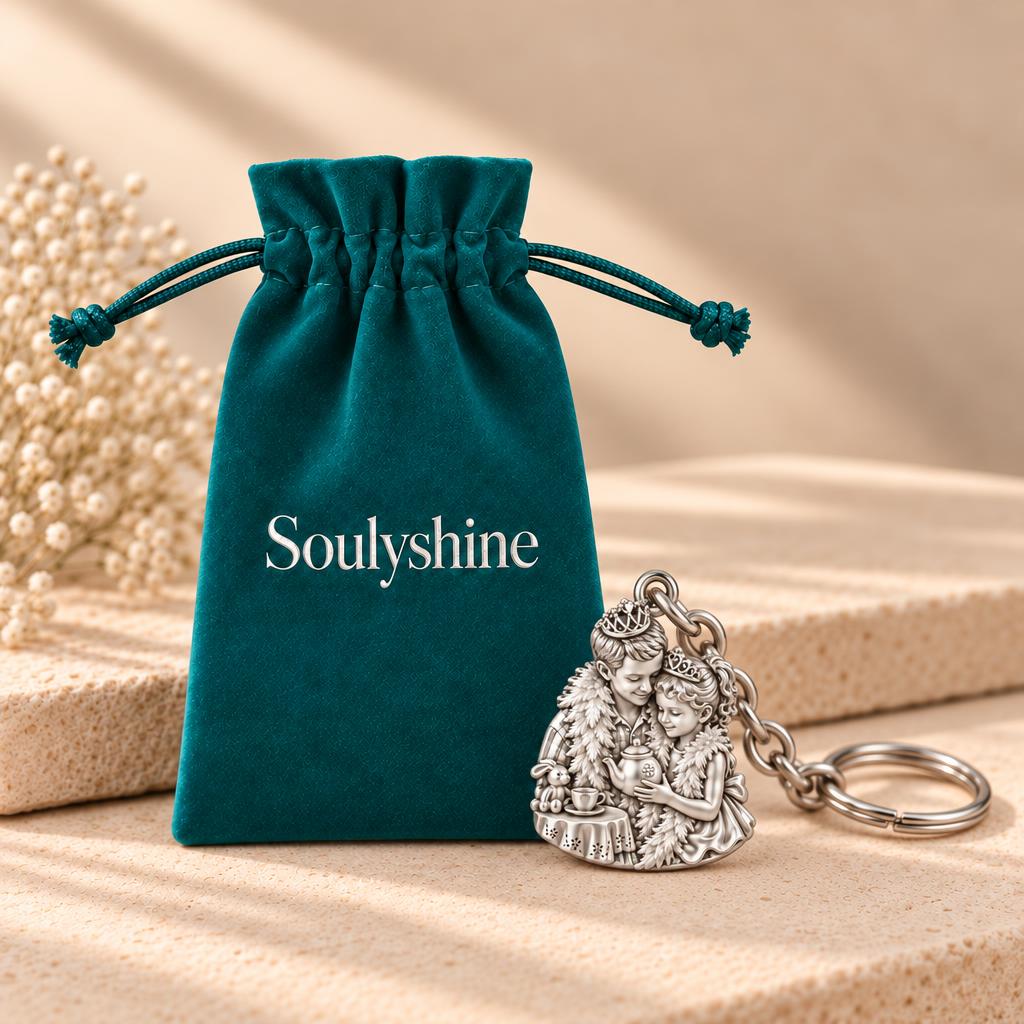 Royal Tea Party Charm Keychain – Soulyshine velvet gift pouch