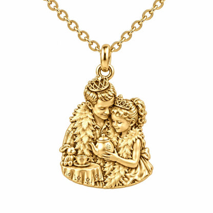 Royal Tea Party Charm Necklace Set – 18K gold, front view