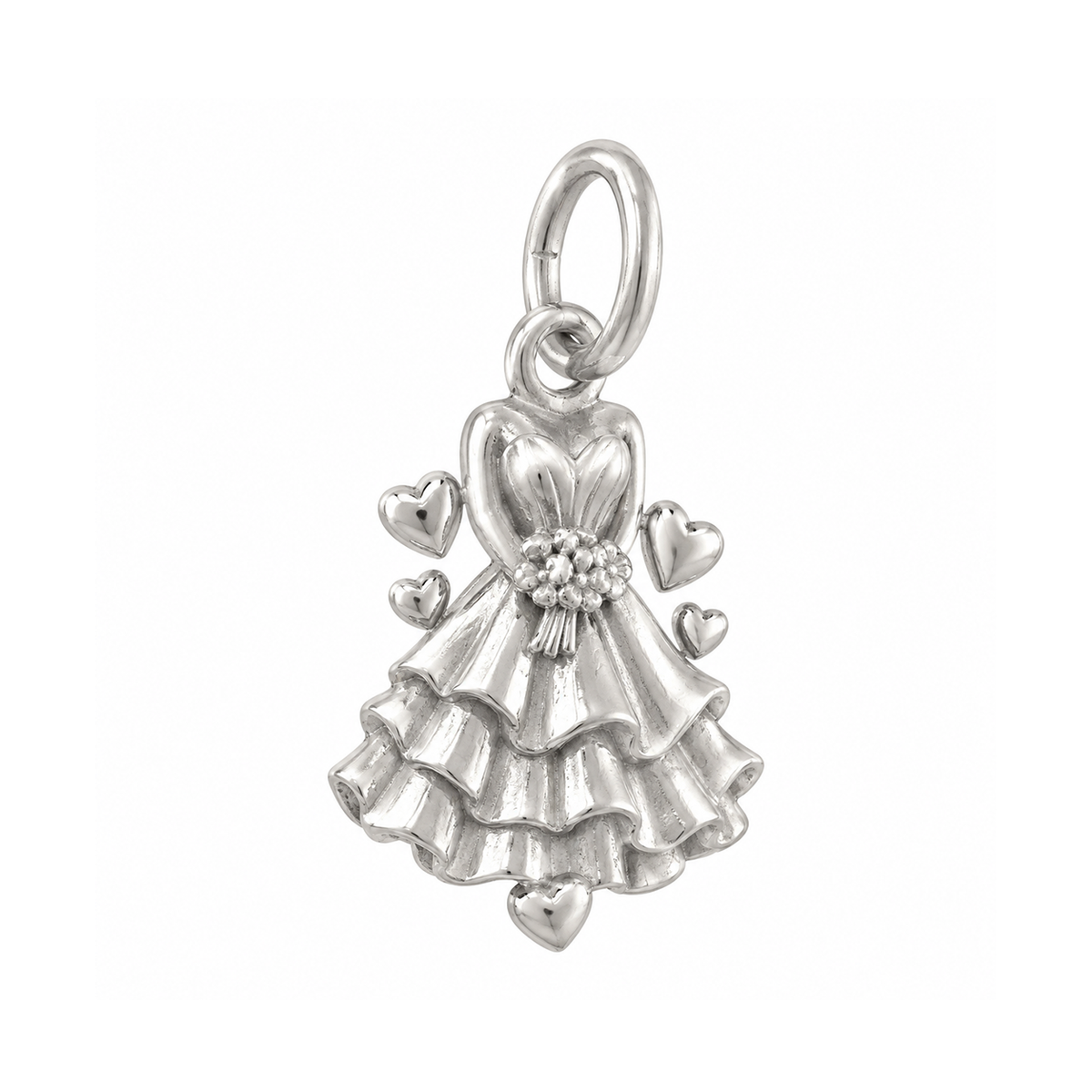 Ruffled Dress and Bouquet Charm — Silver — 50-works-silver-20260916-163
