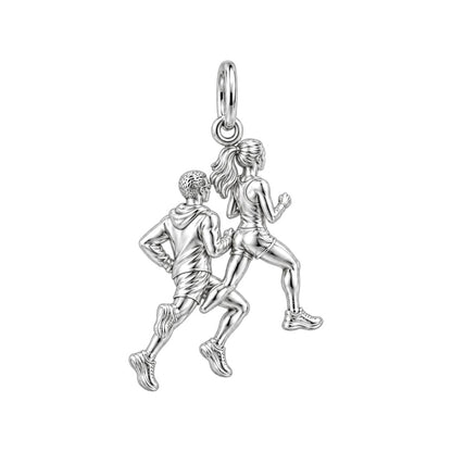 Running Partners Charm Bracelet – Personalized Couple Gift – back of the charm, engraving area