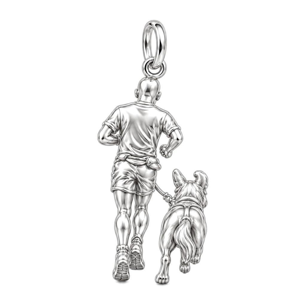 Running Partners Charm Bracelet – Personalized Dog Mom Gift – back of the charm, engraving area