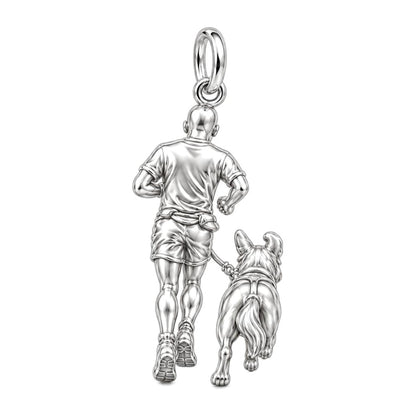 Running Partners Charm Bracelet – Personalized Dog Mom Gift – back of the charm, engraving area