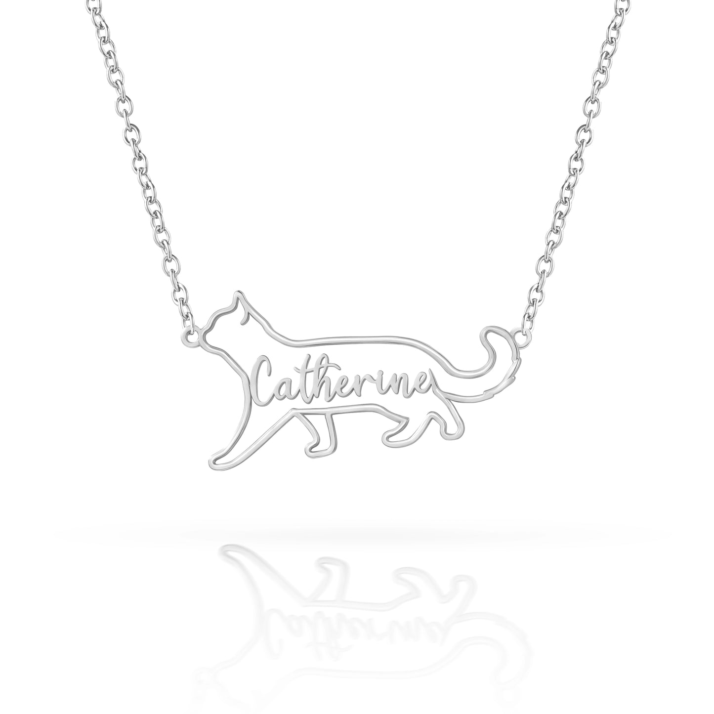 The Fine Line Portrait Cat – Custom Cat Silhouette Handcrafted Necklace