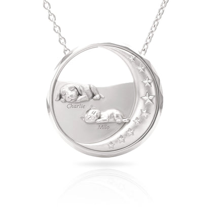 SoulyShine Starry Slumber – Personalized Pet in The Moon Necklace