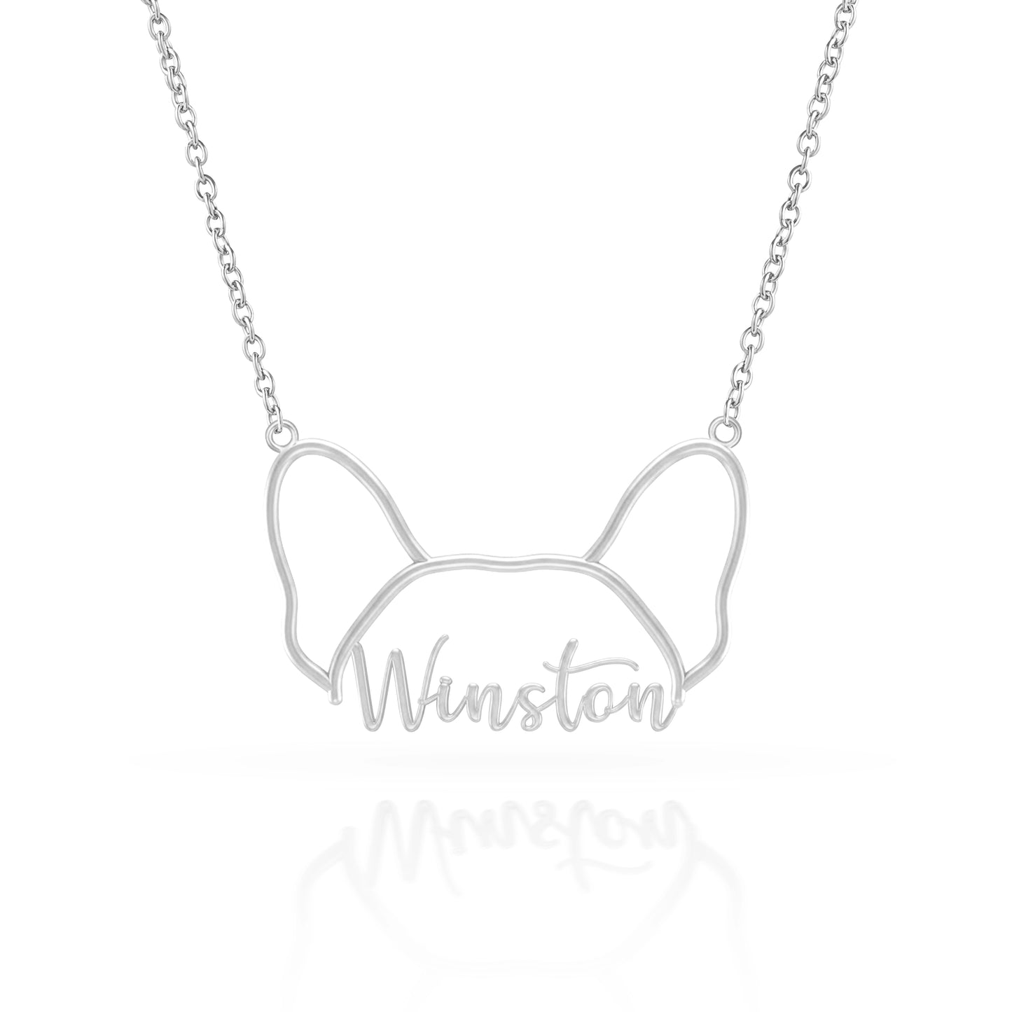 Soulyshine Whisper of Paws – Personalized Outline Your Pet's Face and Name Necklace