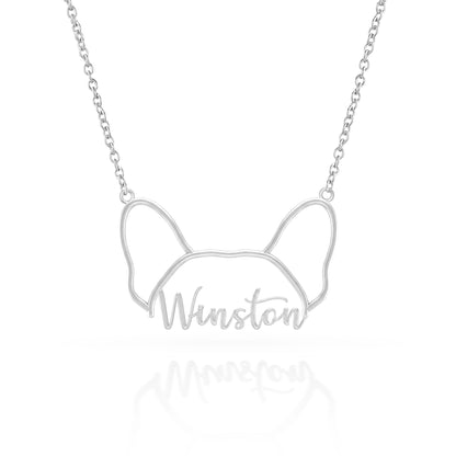 Soulyshine Whisper of Paws – Personalized Outline Your Pet's Face and Name Necklace