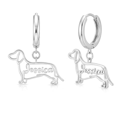 Soulyshine Fine Line Portrait – Personalized Your Dog's Outline Huggie Earings
