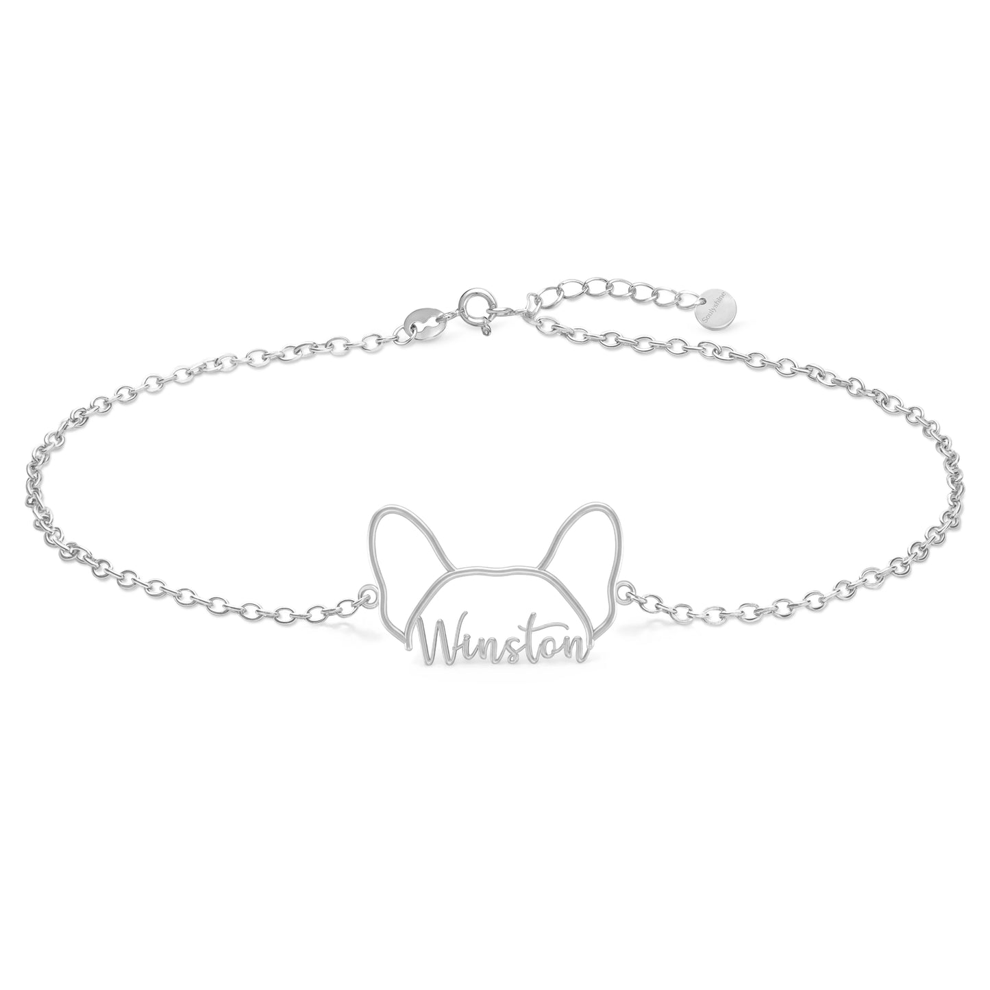 Soulyshine Whisper Outline Your Pet's Face and Name - Handcrafted Bracelet