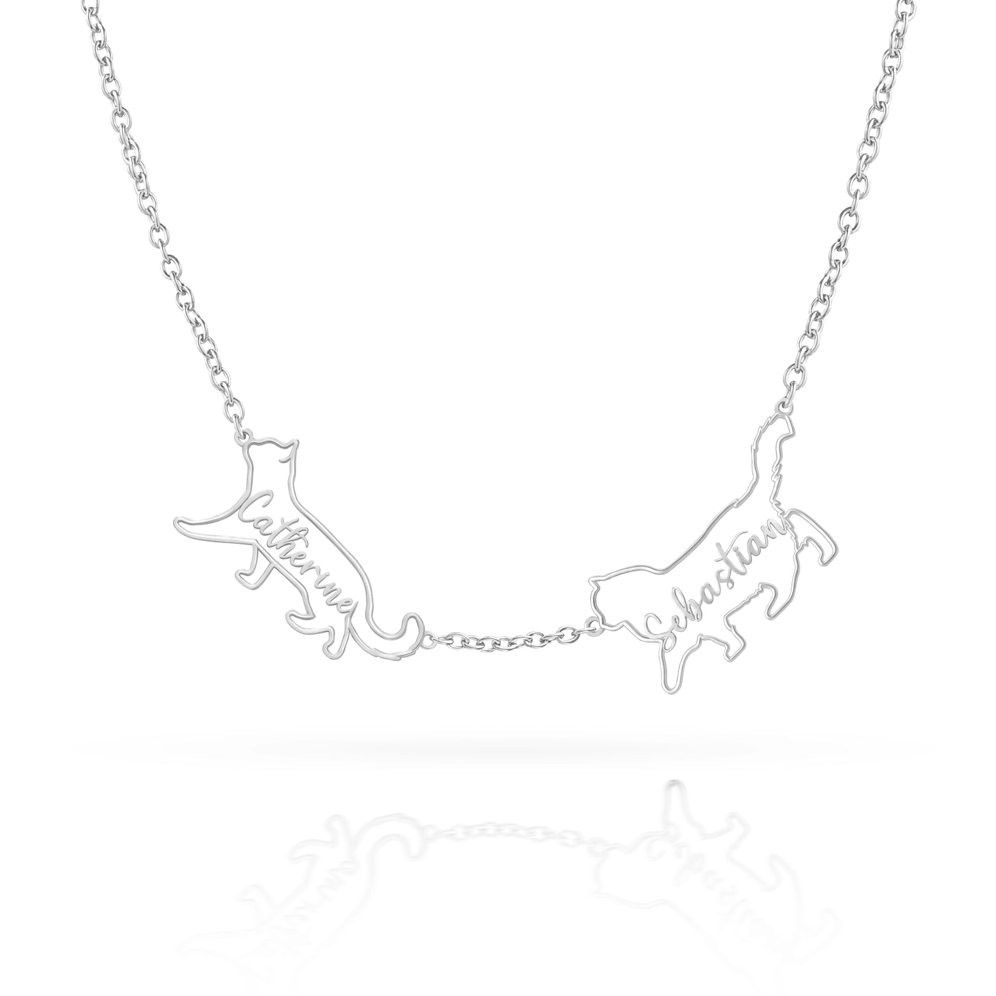 The Fine Line Portrait Cat – Custom Cat Silhouette Handcrafted Necklace