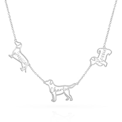 The Fine Line Portrait – Custom Dog Outline Handcrafted Necklace