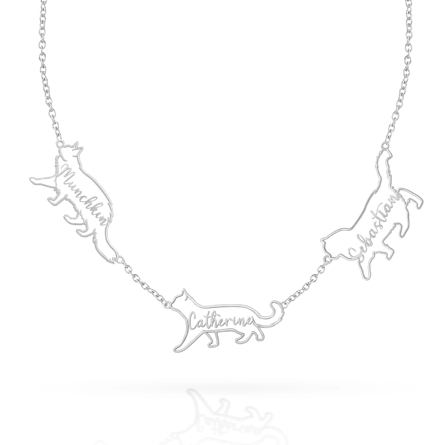 The Fine Line Portrait Cat – Custom Cat Silhouette Handcrafted Necklace