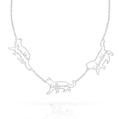 The Fine Line Portrait Cat – Custom Cat Silhouette Handcrafted Necklace