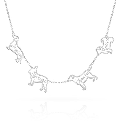 The Fine Line Portrait – Custom Dog Outline Handcrafted Necklace