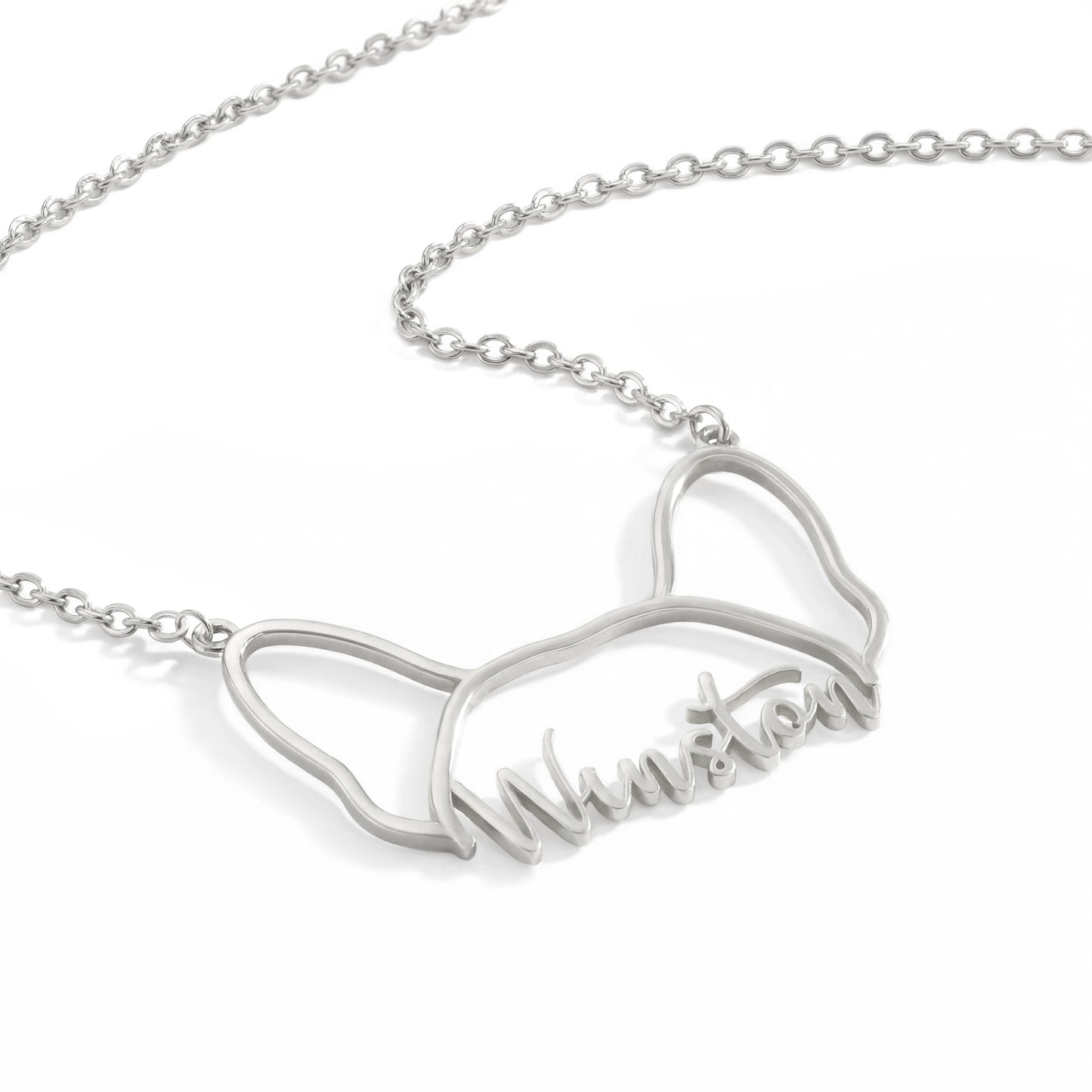 Soulyshine Whisper of Paws – Personalized Outline Your Pet's Face and Name Necklace